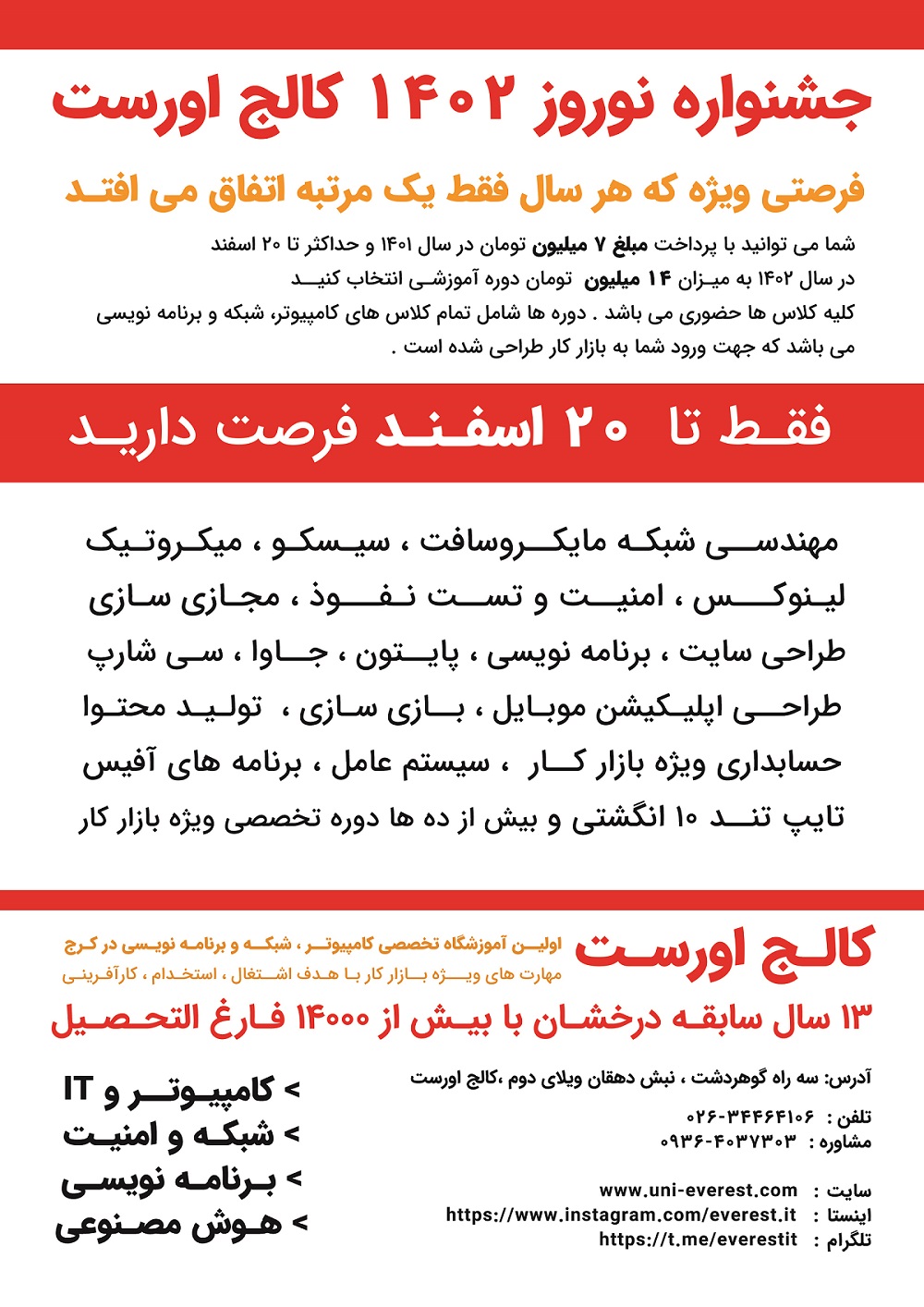 جشنواره عید نوروز ۱۴۰۲کالج اورست